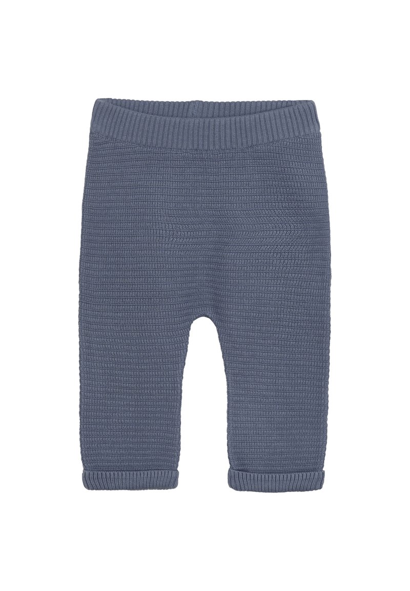 Graue, gerippte Strickleggings mit einem dehnbaren Bund und umgeschlagenen Säumen, die eine strukturierte Oberfläche und eine cropped Länge aufweisen.