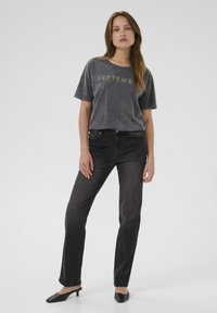 Kaffe MARIS REGULAR FIT  - Traperice ravnih nogavica - dark grey wash