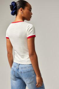 BDG Urban Outfitters WESTERN RINGER BABY - Camiseta estampada - white