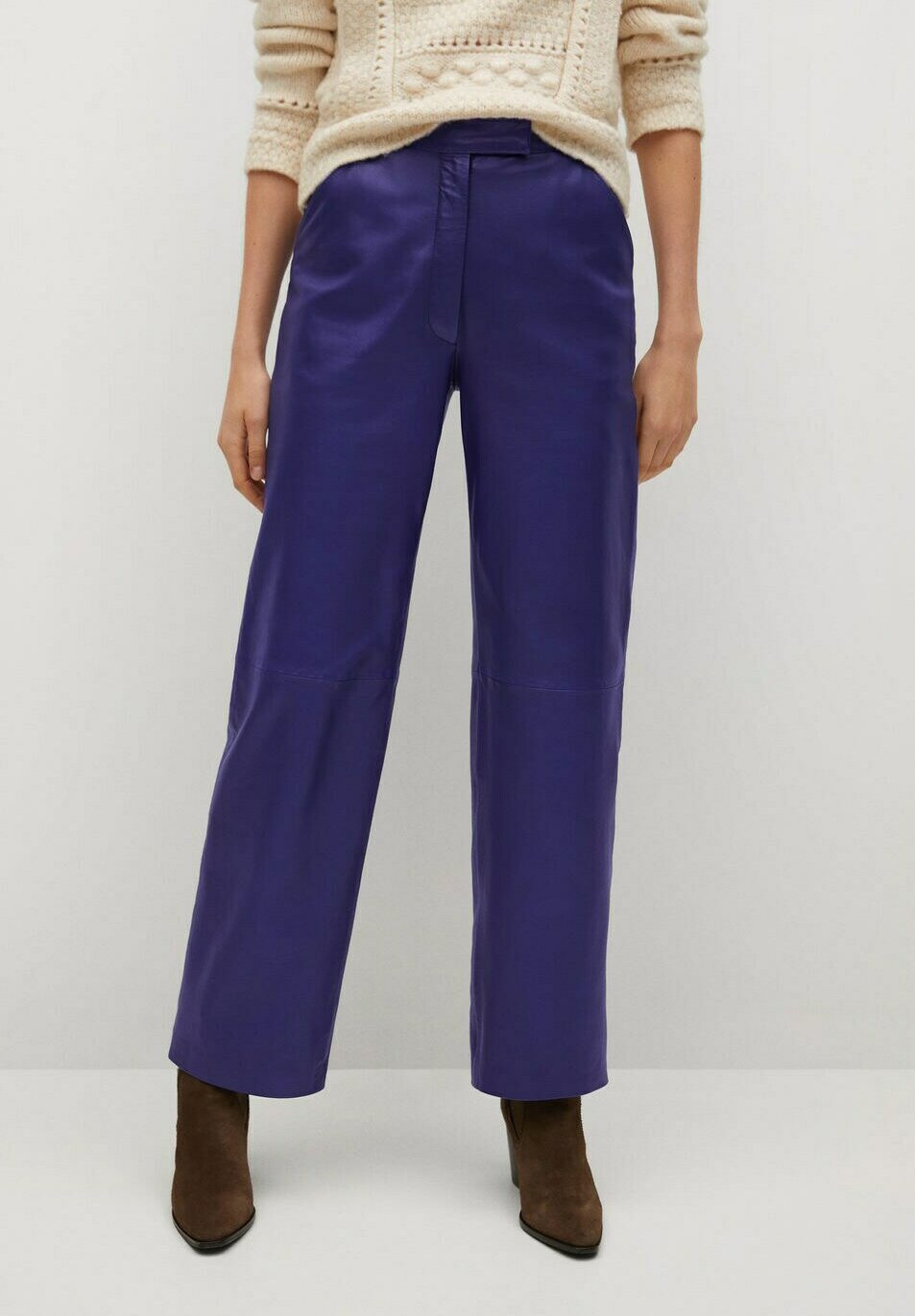 Mango RISK-I - Pantaloni di pelle - lila/viola - Zalando.it