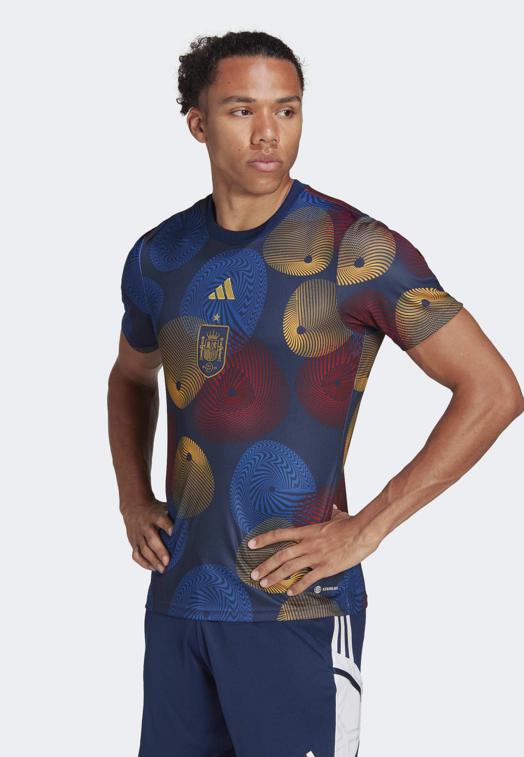 red adidas football shirt