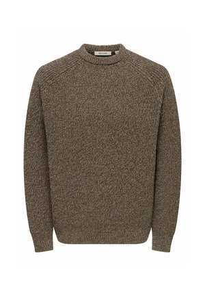Only & Sons, ONLY & SONS PULLOVER  - Jersey de punto - dark brown