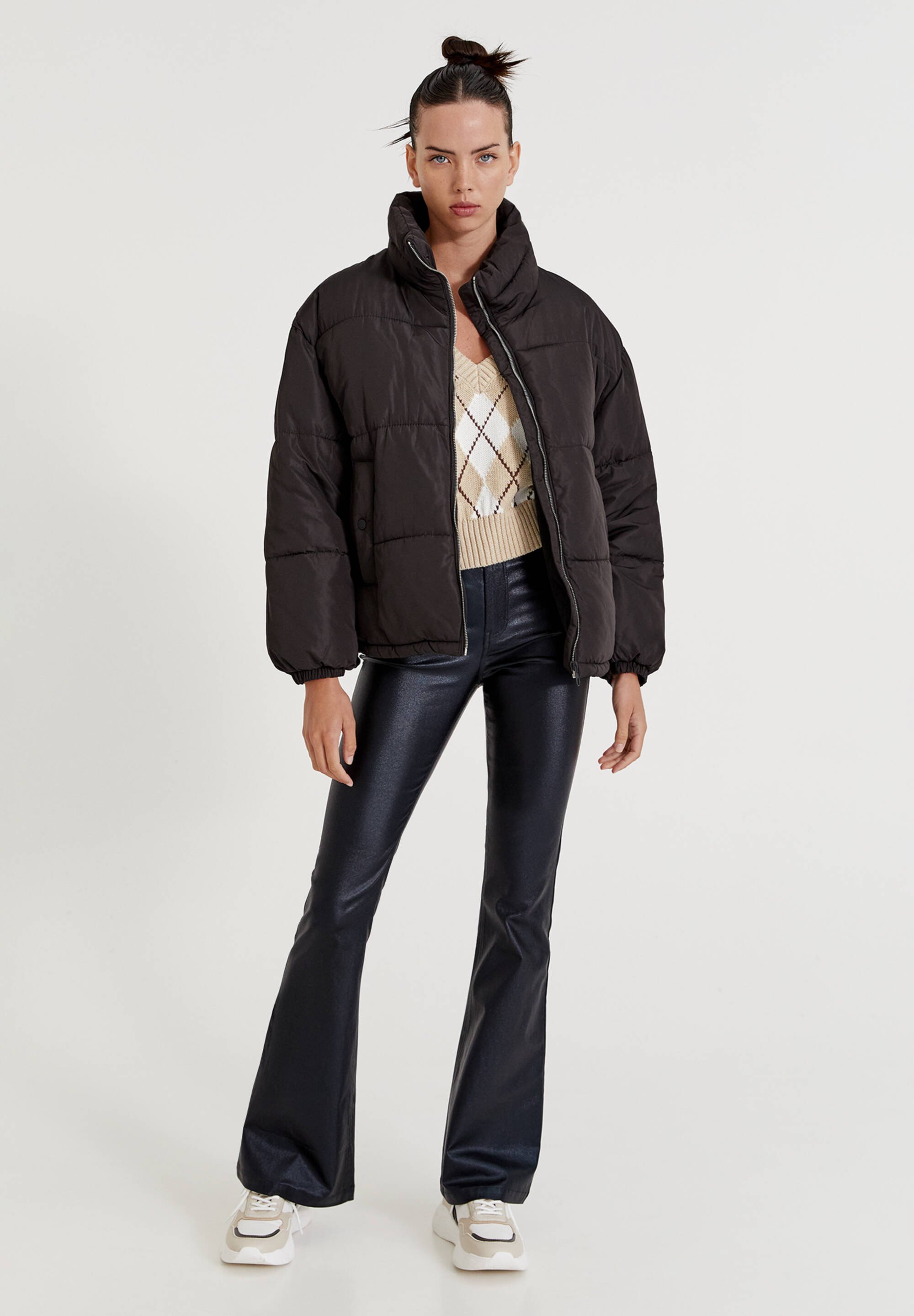 pull and bear high collar puffer jacket