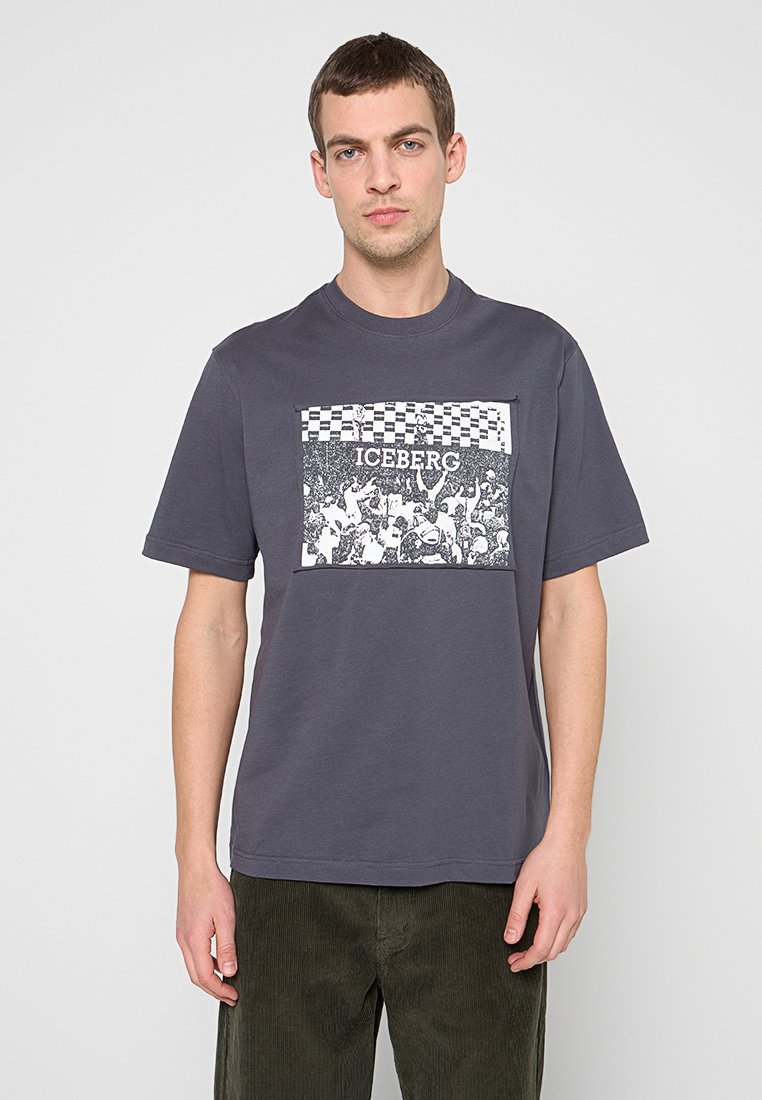 Iceberg T-shirt print donkergrijs