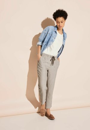 Street One PAPERBAG SEERSUCKER - Broek - beige