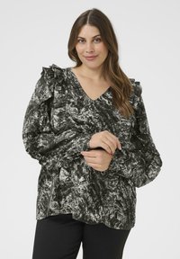 Kaffe Curve ALICIA   - Camicetta - black grey abstract graphic