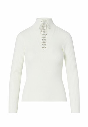 LIU JO, LIU JO SWEATER WITH STRINGS - Jersey de punto - white