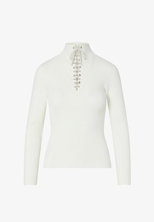 LIU JO, LIU JO SWEATER WITH STRINGS - Jersey de punto - white