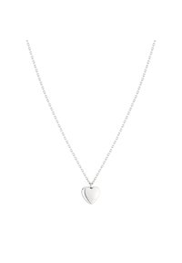 Zilveren harthanger aan een delicate ketting. Het hart is glad en glanzend, met een eenvoudig, minimalistisch ontwerp.