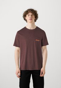 Jack & Jones JJERIK TEE CREW NECK 5 PACK  - T-shirt - bas - white melange/navy/kombug/vineyardw