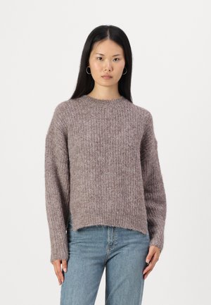ONLMOON LIFE SLIT - Strickpullover - chocolate brown