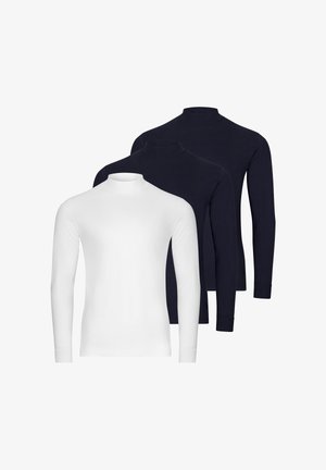 Ragman PACK OF 3 - Langarmshirt - dunkelblau/weiß