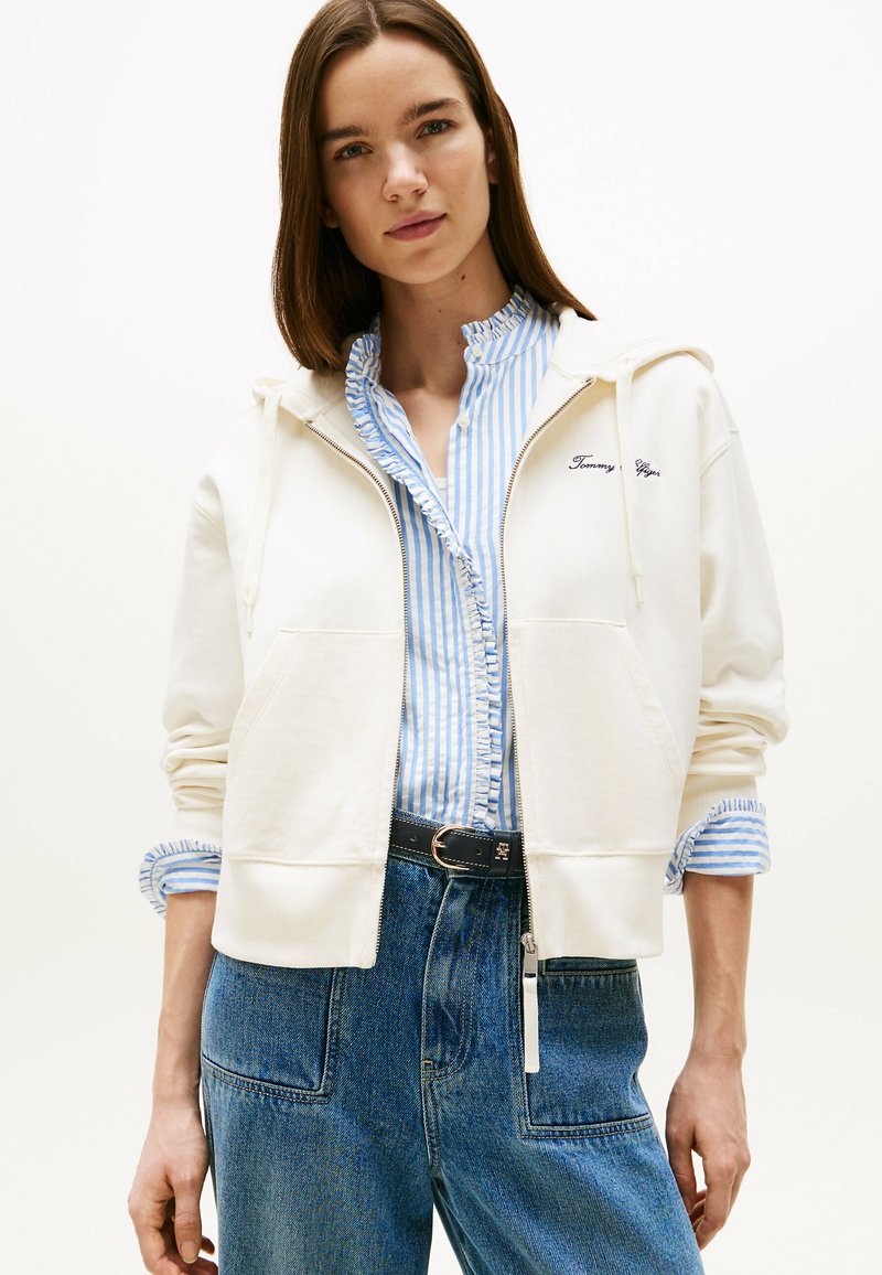 Tommy Hilfiger Zip-up sweatshirt - ivory silk