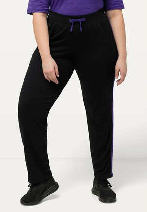 STRIPED ELASTIC WAIST - Tracksuit bottoms - black