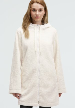 KURZ MIT BOUCLÉ-OPTIK UND KAPUZE - Fleecejacke - ivory