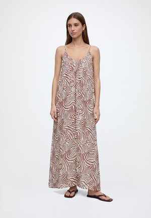 House of Sunny ZEBRA TRAPEZE - Vestido largo - cocoa