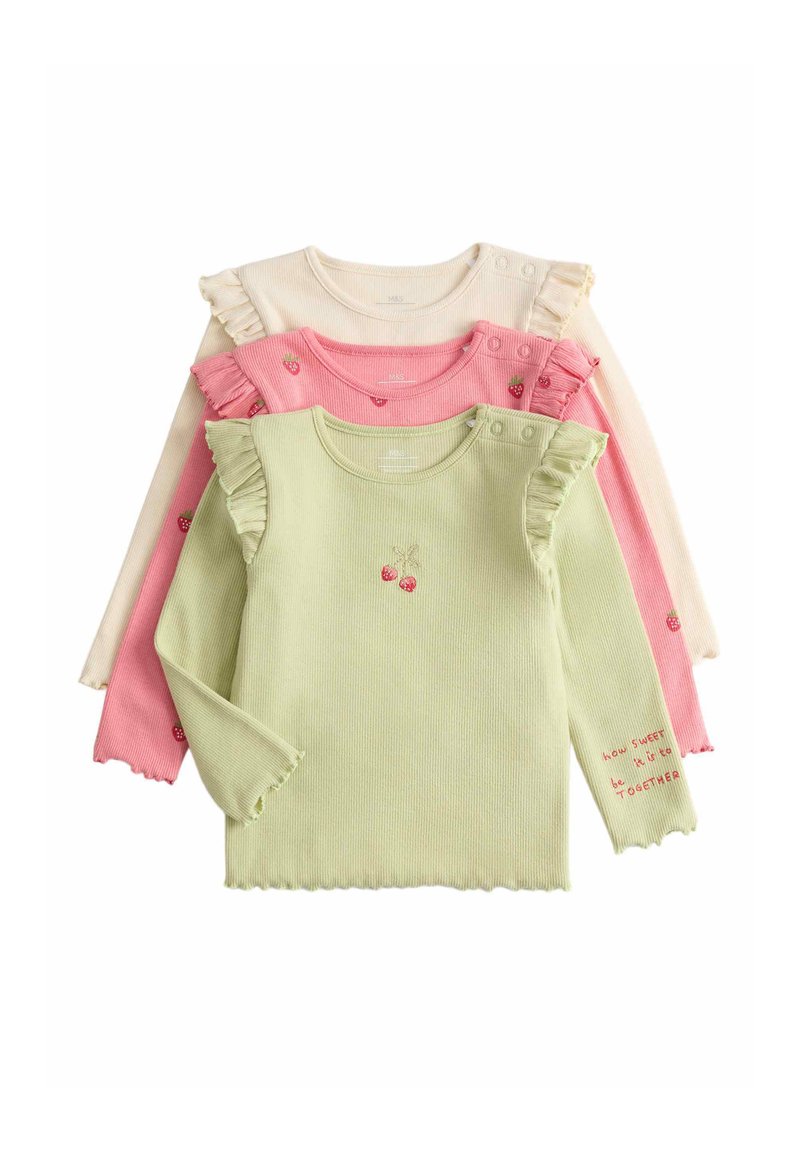 Marks & Spencer 3 PACK - T-shirt à manches longues - pink mix/rose