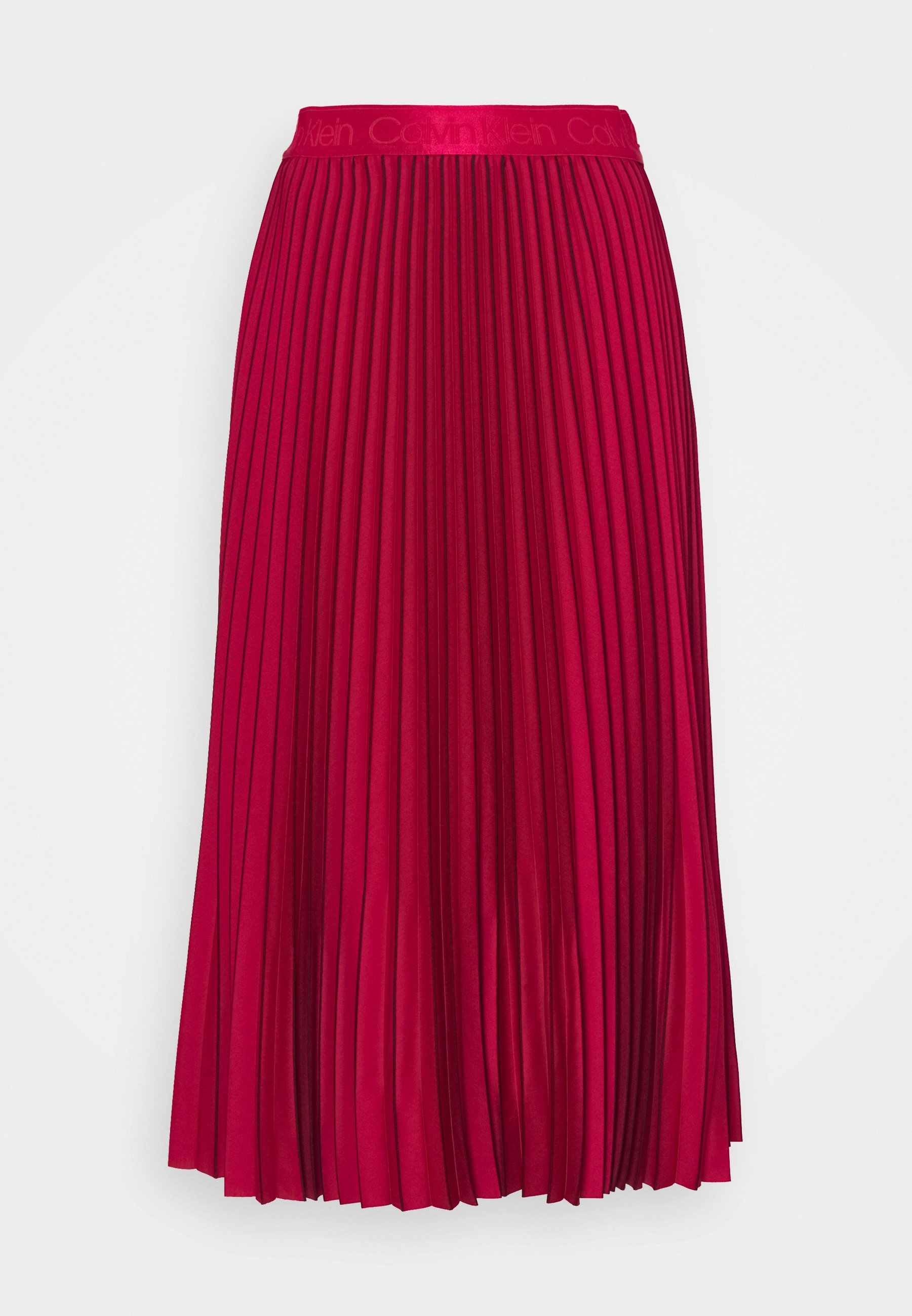 Calvin Klein SUNRAY PLEAT TWO TONE MIDI SKIRT - Pleated skirt - red -  