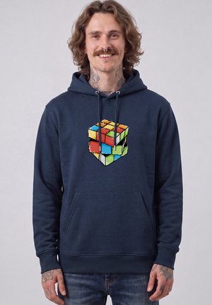watapparel, PIXEL ZAUBERWÜRFEL UNISEX - Kapuzenpullover - french navy