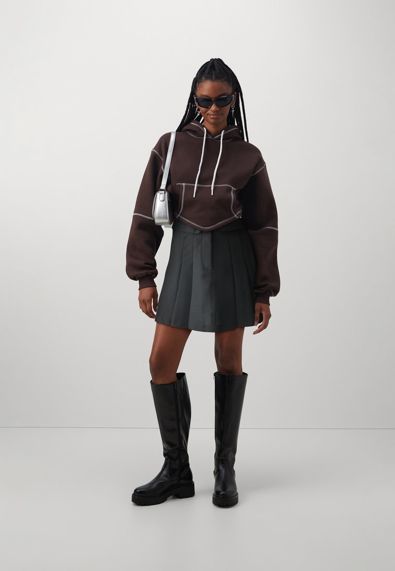 Noisy May NMLESLEY A SHAPE SKIRT - Minigonna - asphalt/grigio scuro