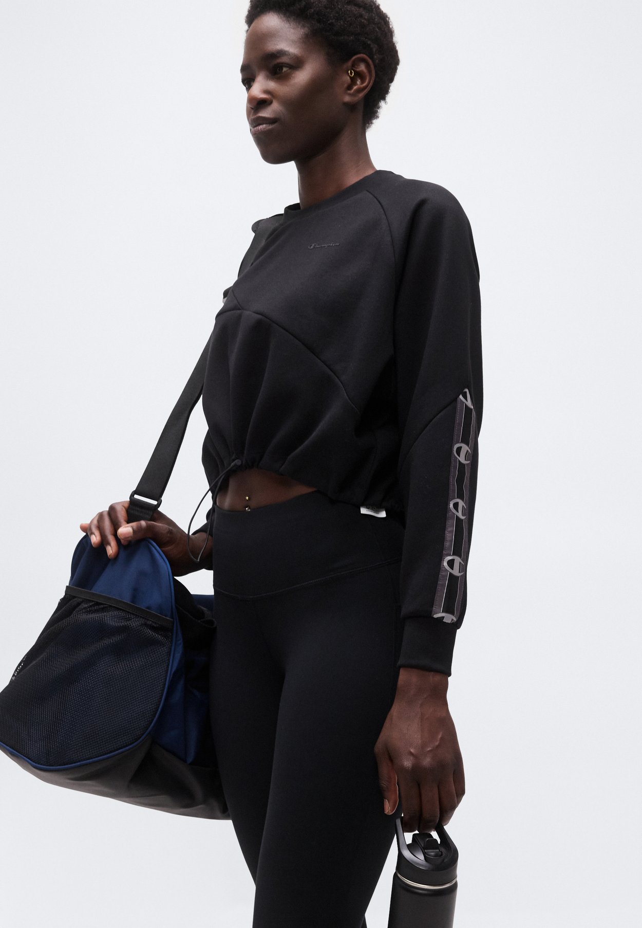 SPORTS INSPIRED CREWNECK WITH TAPE DETAILING