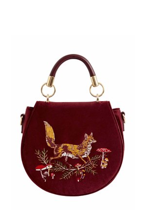 DEER MOON EMBROIDERED SADDLE - Sac à main - red