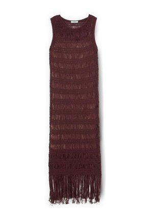 Motivi, VESTITO TUBINO MACRAMÉ CON FRANGE - Hverdagskjole - viola