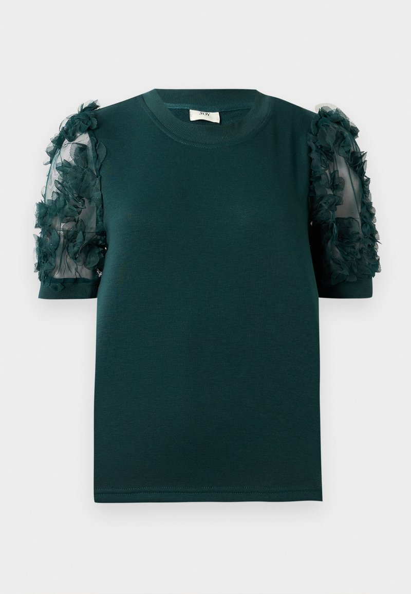 JDY T-shirt print donkergroen