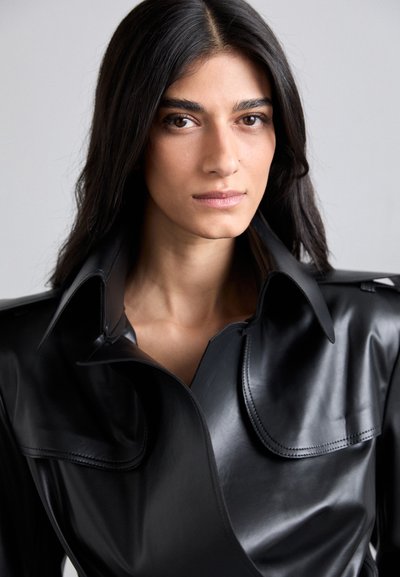 Norma Kamali DOUBLE BREASTED TRENCH BODYSUIT - Blūze - black