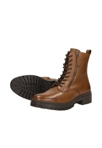 SUB55 SUB55 - Enkellaarsjes met plateauzool - cognac