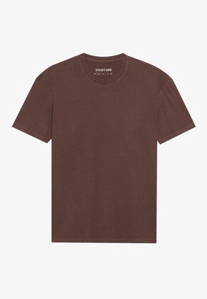 YOURTURN UNISEX BASIC GARMENT WASHED - T-shirt basic - coffee bean