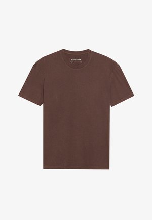 YOURTURN UNISEX BASIC GARMENT WASHED - T-shirt basic - coffee bean