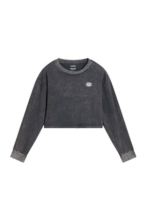 OVAL WASH RELAX CROP - Long sleeved top - black