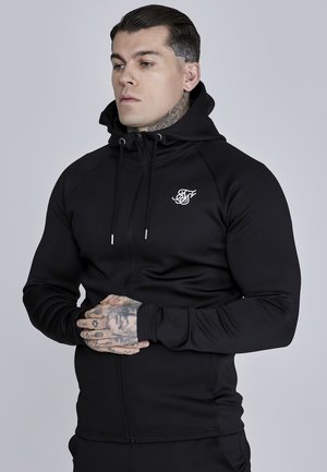 ESSENTIALS  ZIP - Bluză de molton cu fermoar - black