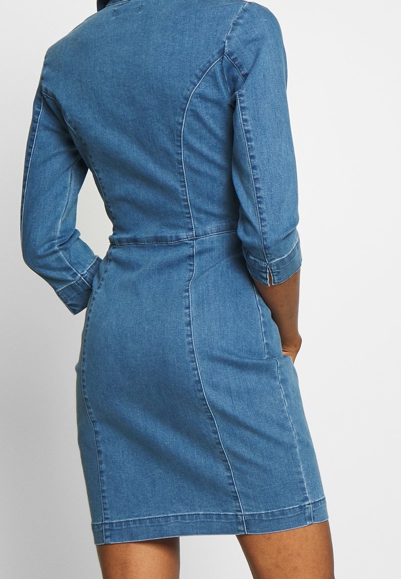 missguided denim dress MISSGUIDED Sleeveless Bodycon Ruched Denim Mini DressMISSGUIDED