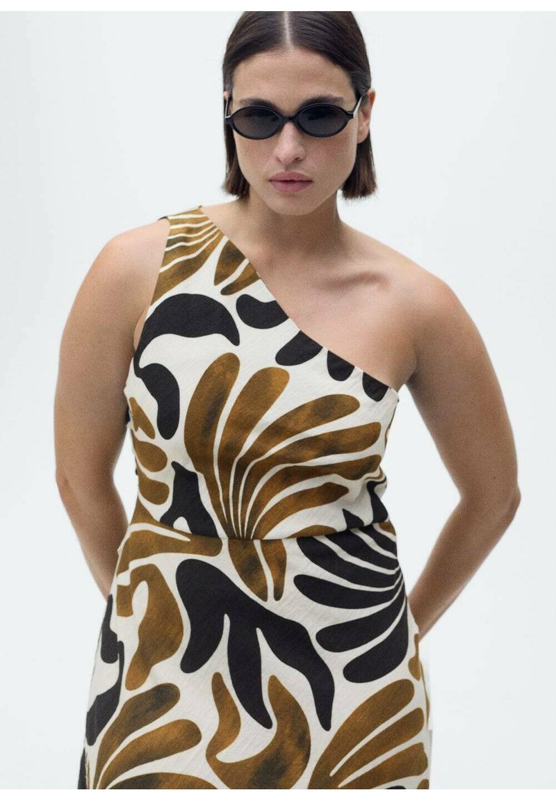 mango brown one shoulder dress BCBG Max Azria main image 1