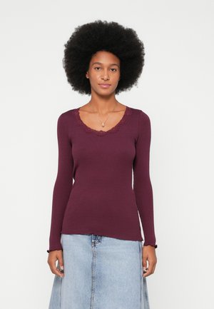 BABETTE U NECK - Top s dlhým rukávom - tawny port