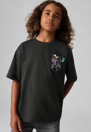 REGULAR FIT- GRAPHIC CREW - Nyomott mintás póló - black sabrerattler