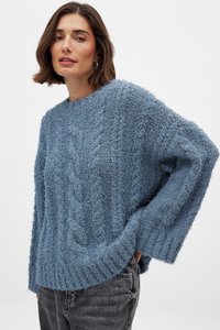 NA-KD CABLE  - Stickad tröja - blue