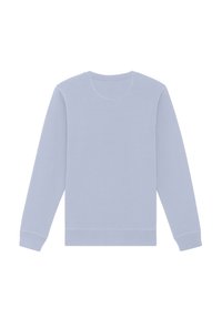 Lichtblauwe sweatshirt met lange mouwen, ronde hals en geribbelde manchetten. Gemaakt van zacht materiaal met een gladde textuur, met subtiele stikseldetails.