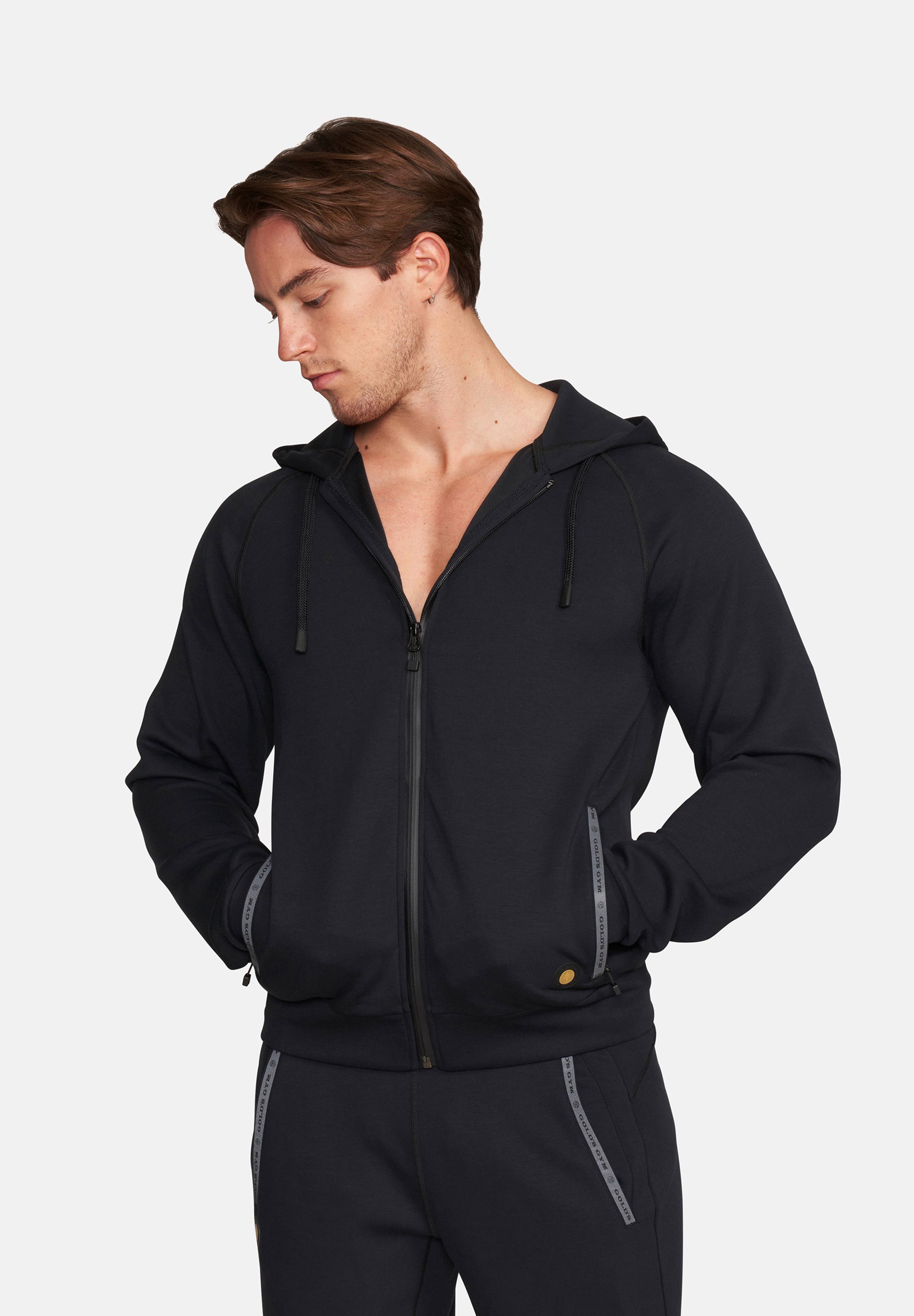 Gold's Gym GENE - Zip-up sweatshirt - schwarz/black - Zalando