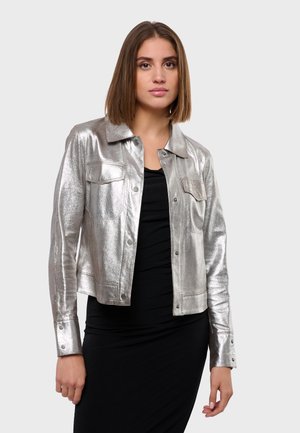 RUBY - Leather jacket - silver