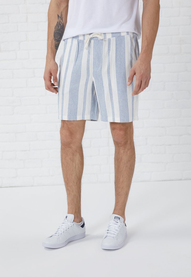 Pier One - Shorts - offwhite/blue, Förstora