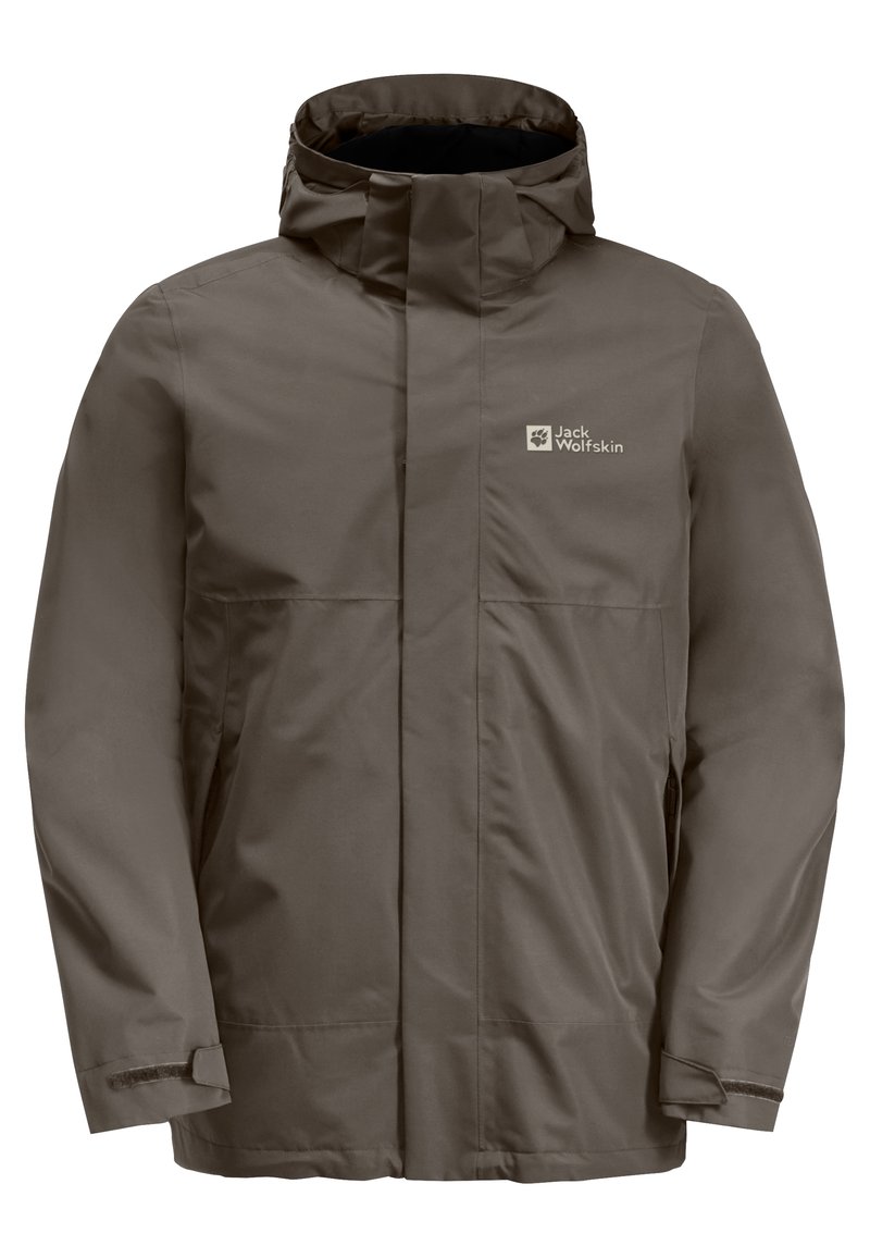 Jack Wolfskin LUNTAL - Regenjas - cold coffee