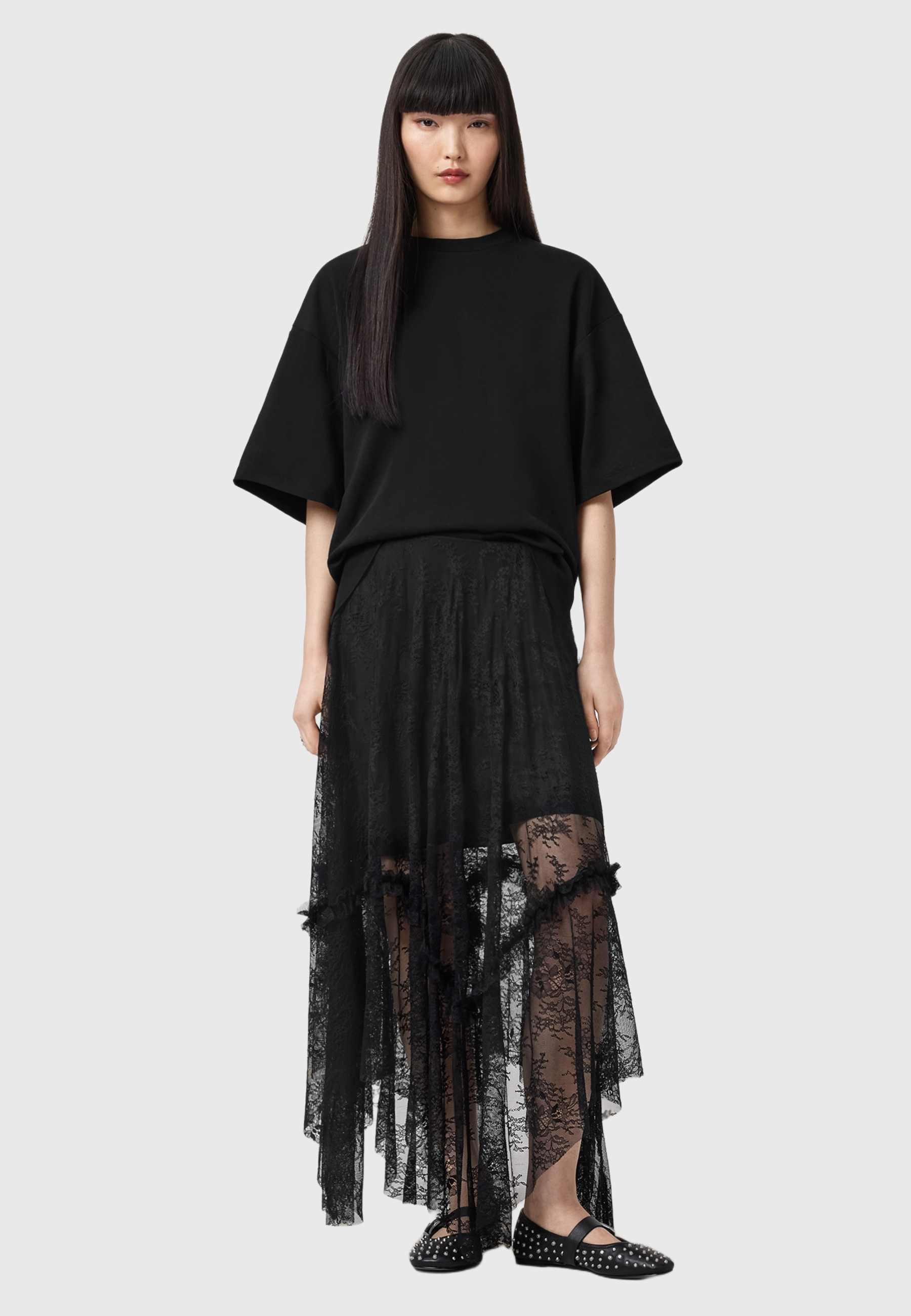 AllSaints JOSIE LACE - A-line skirt - black - Zalando