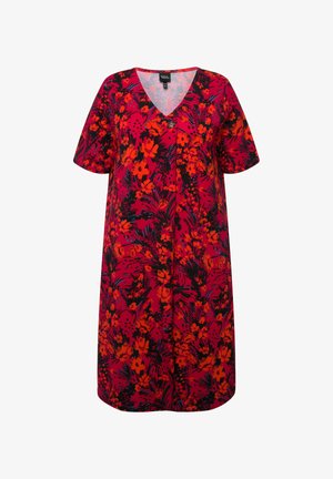 Ulla Popken PRINT - Trikoomekko - magnolia red