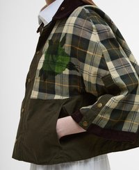 Barbour BARBOUR X ERDEM REVERSIBLE CLOVER SHOWERPROOF CAPE - Keep - khaki brown/ancient tartan green rose