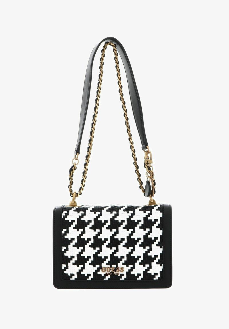 Guess ABEY CONVERTIBLE FLAP - Sac bandoulière - black white