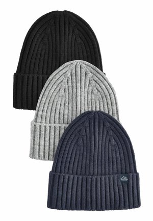 3 PACK - REGULAR FIT - Beanie - black navy grey
