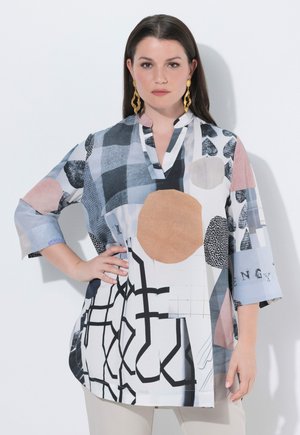 GRAPHIC PATCHWORK PRINT 3/4 SLEEVE  - Tuniek - snow white